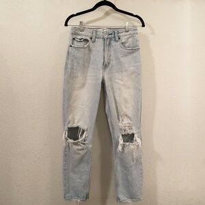 Abercrombie & Fitch The Mom High Rise Distressed Jeans